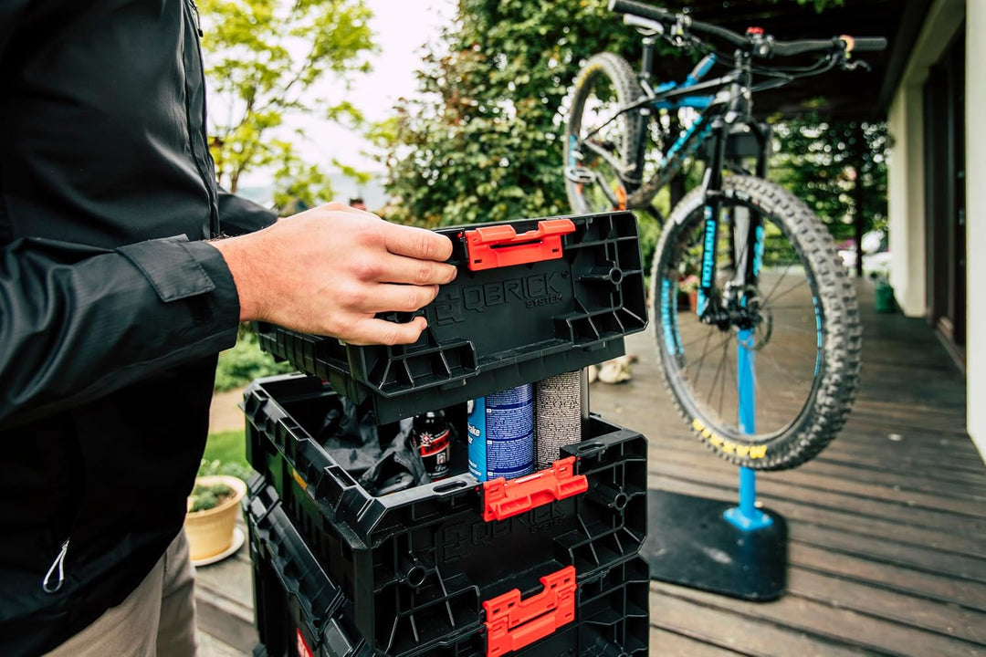 Qbrick System Werkzeugkoffer Werkzeugkasten Leer Werkzeugkiste PRO 500 Basic Schwarz Rot 450 x 260 x