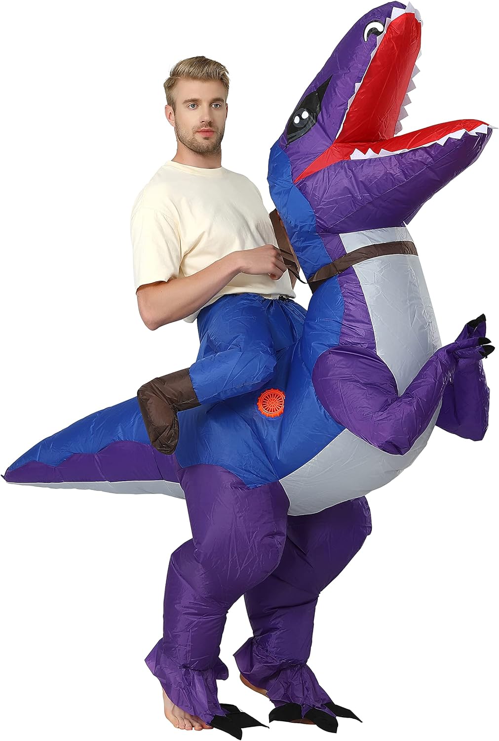FXICH Aufblasbare Dinosaurier-Kostüme für Erwachsene, aufblasbares T-Rex-Kostüm, aufblasbarer Dinosa