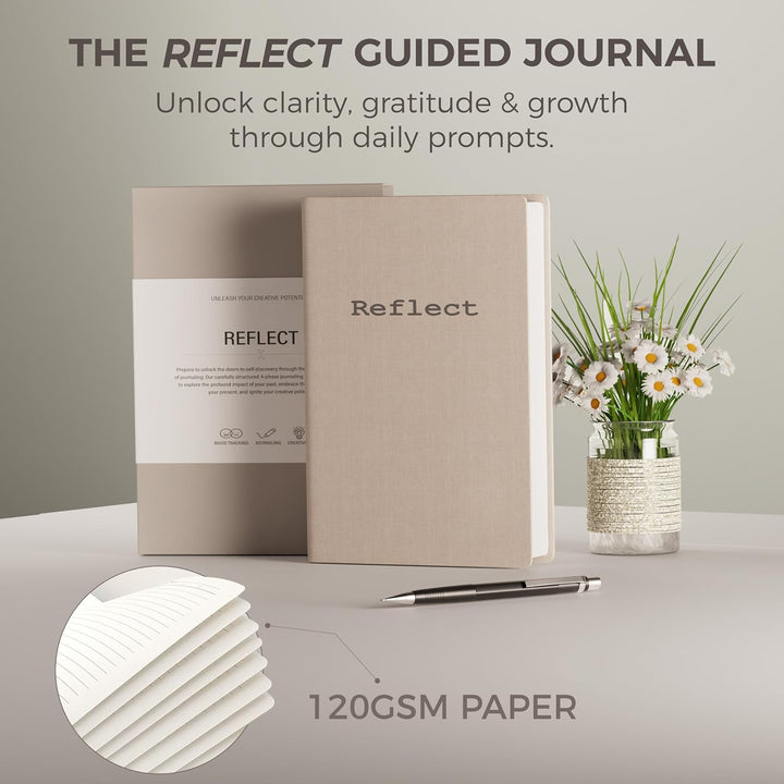 MindPanda | Reflect Journal - Geführtes Journal für Anfänger - Schreibanregungen für tägliche Reflex
