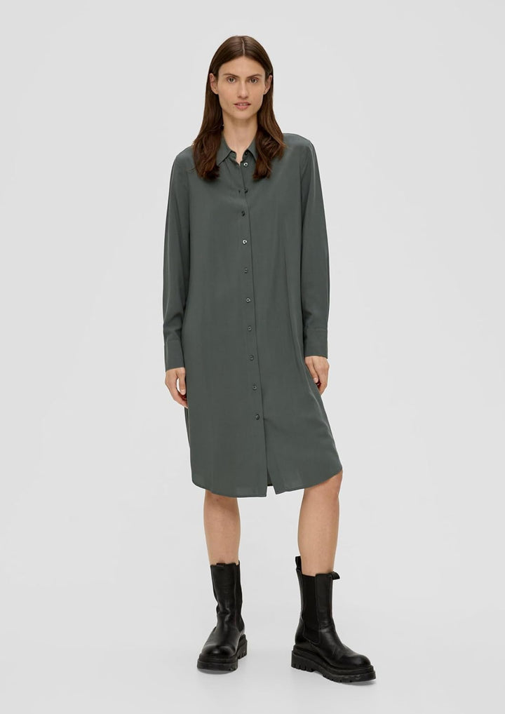 s.Oliver Damen Hemdblusenkleid 36 Grün, 36 Grün