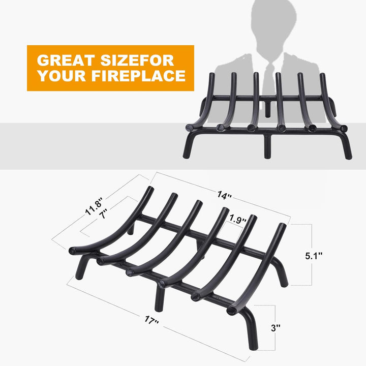 MYFIREPLACEDIRECT Kaminrost, strapazierfähig, Kaminholzhalter, Roste, massiver runder Stahl, für dri
