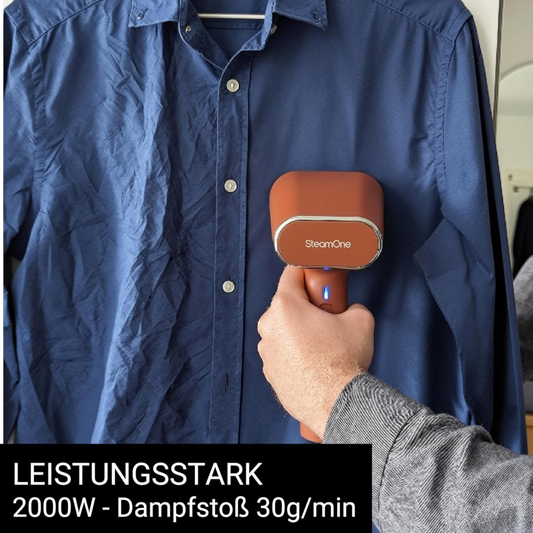 STEAMONE – Dampfglätter 2000 W, 30g/min – Handbügeleisen – Fassungsvermögen 400ml – Entfernt 99,99%