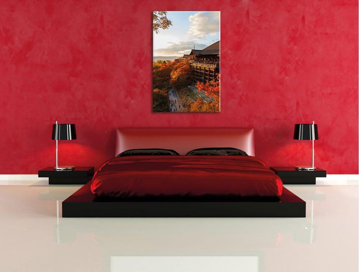 Pixxprint Tempel in China als Leinwandbild/Grösse: 120x80 cm/Wandbild/Kunstdruck/fertig bespannt 80x