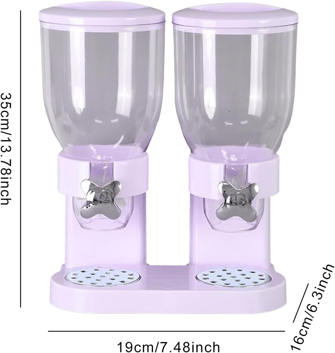 Müslispender Doppelt - Snackspender - Cereal Dispenser, Cornflakes Spender - Doppelspender für Süssi