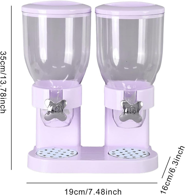 Müslispender Doppelt - Snackspender - Cereal Dispenser, Cornflakes Spender - Doppelspender für Süssi