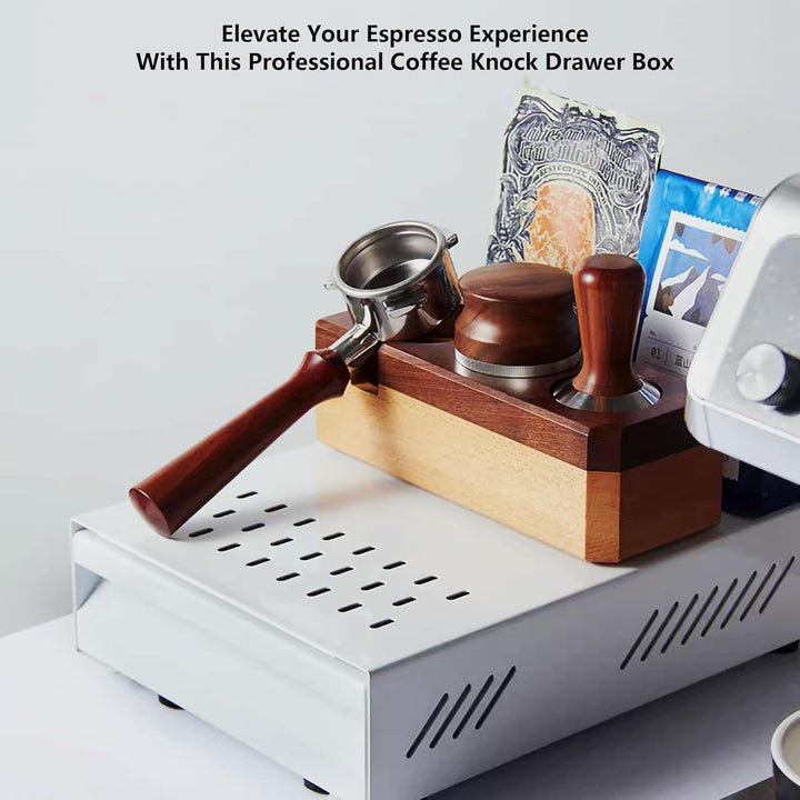 Coffee Knock Box Espresso Knocker Schublade Weiss, Weiss