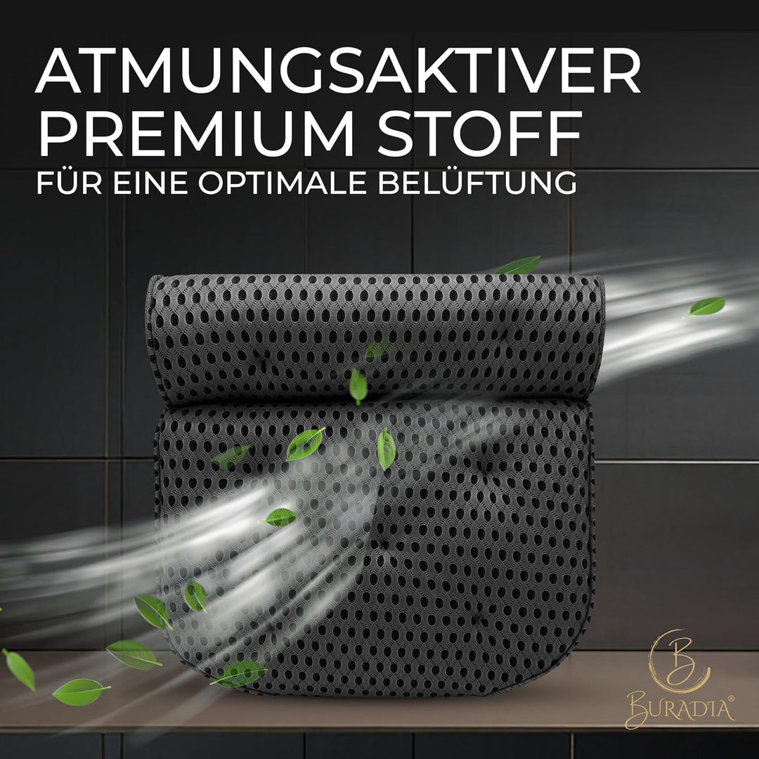 Badewannenkissen inkl. Wäschenetz - Ultimativer Komfort und Entspannung mit neuester Air Mesh Techno