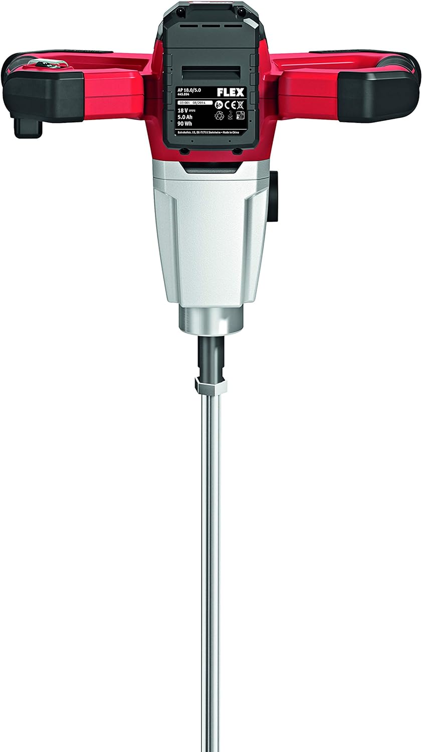 Flex Akku 2-Gang-Rührer MXE 18.0-EC/5.0 Set + WR2 120 (mit 2 Akkus 5,0 Ah + Ladegerät, bürstenloser