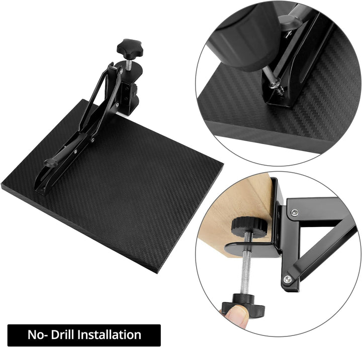 QWORK® armauflage schreibtisch extender, faltbare Schreibtischverlängerung, 20 x 24 cm, Klemmdesign,