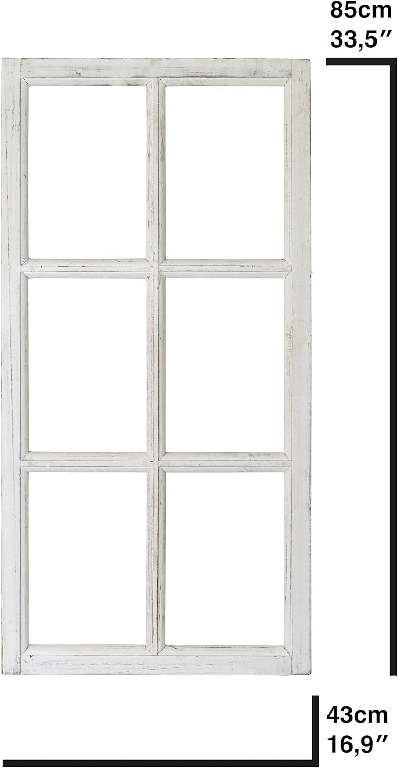 Wandspiegel Deko Vintage Stallfenster im Landhausstil - Boho Deko Fenster - Holz Dekofenster - Hochz
