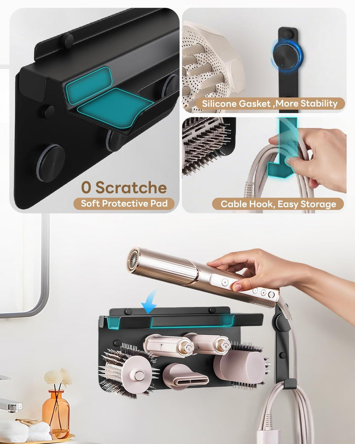 Föhn Halterung für Shark Flex Style 6 in1 Wandhalterung Kompatibel mit Shark Flex Style Aufsätze, Fö