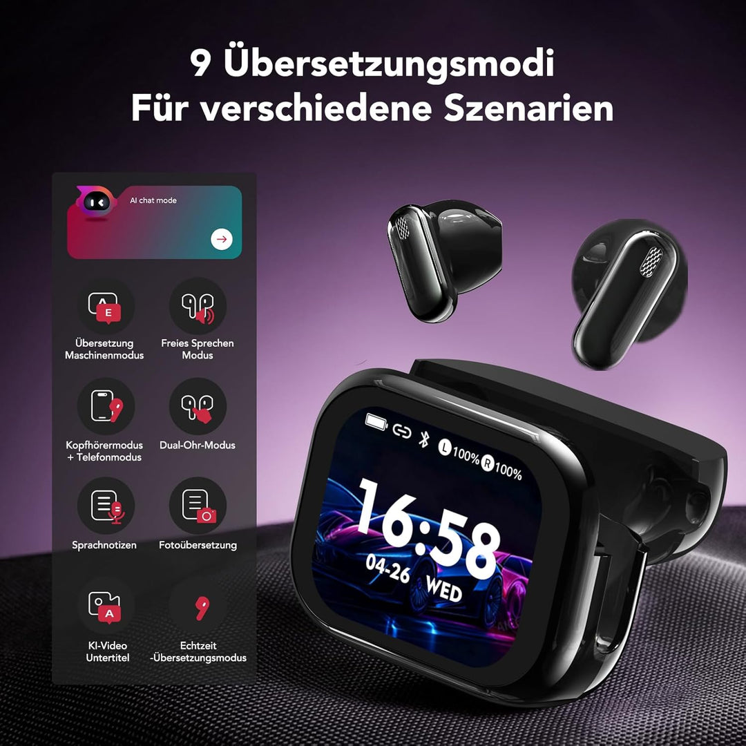 NE68 AI übersetzer kopfhörer, kopfhörer übersetzer echtzeit, 3-in-1 Bluetooth 6.0 übersetzungskopfhö