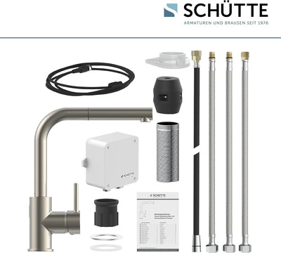 SCHÜTTE 99705 VITAL Sensor-Spültischarmatur Küche, Küchenarmatur mit ausziehbarer Brause, automatisc