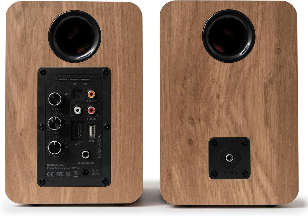 VULKKANO A4 ARC Aktivlautsprecher mit 4" Woofer, Bluetooth 5.0, HDMI ARC, Optica, RCA, USB, mit Subw