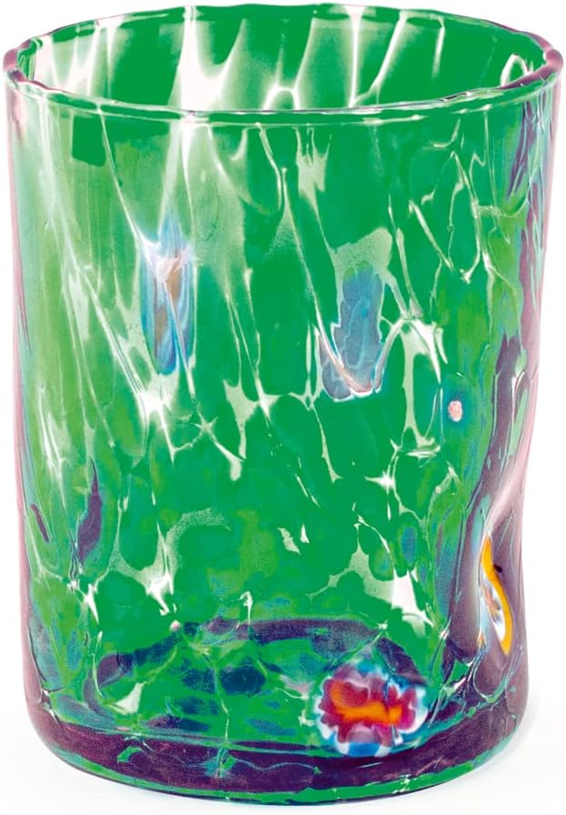 H&h set 6 bicchieri veneziano in vetro decorato multicolore cl 32 Gläser 32cl, Gläser 32cl