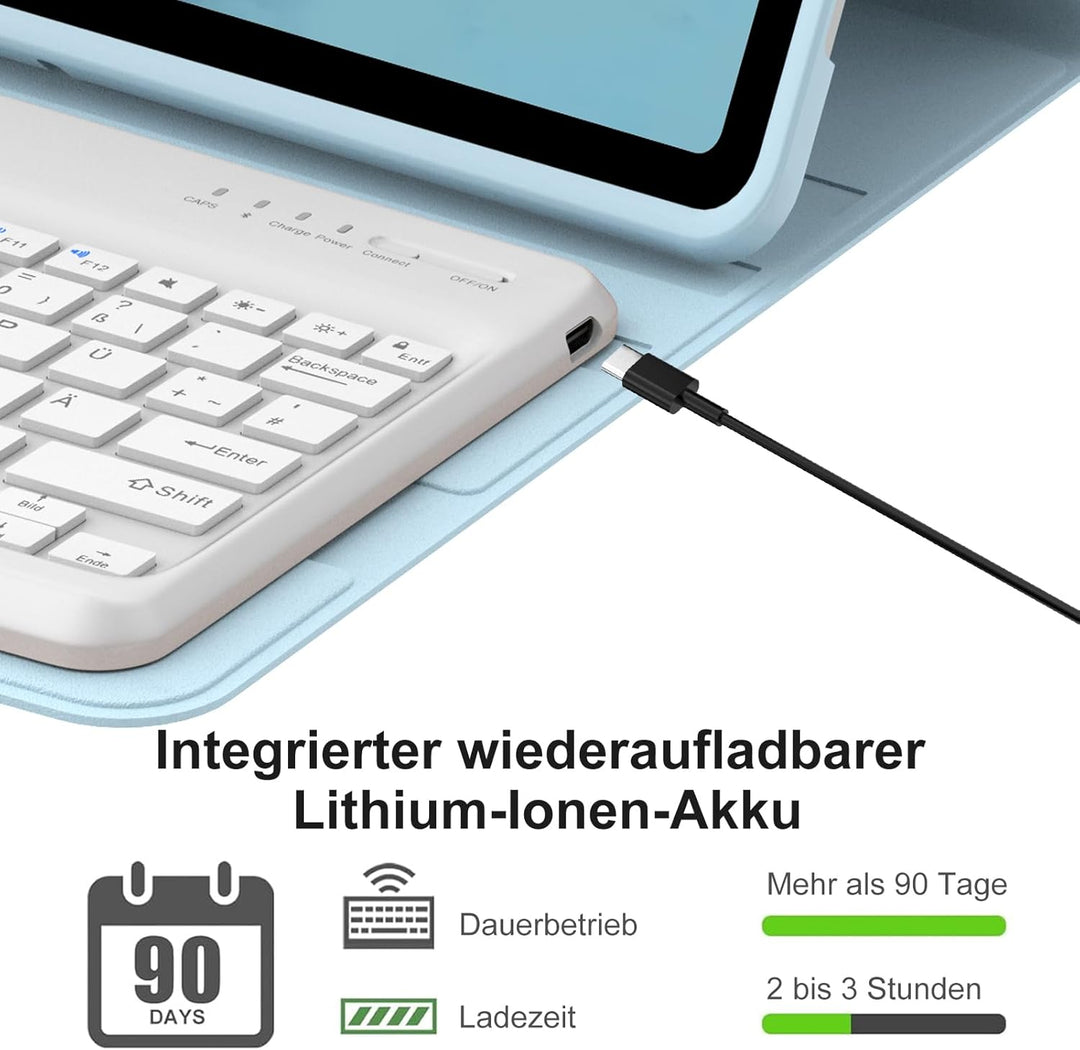 Hülle mit Tastatur für iPad Pro 12.9 Zoll 6ª 2022 /5ª 2021/4ª 2020/3ª Gen 2018, QWERTZ Deutsches Mag