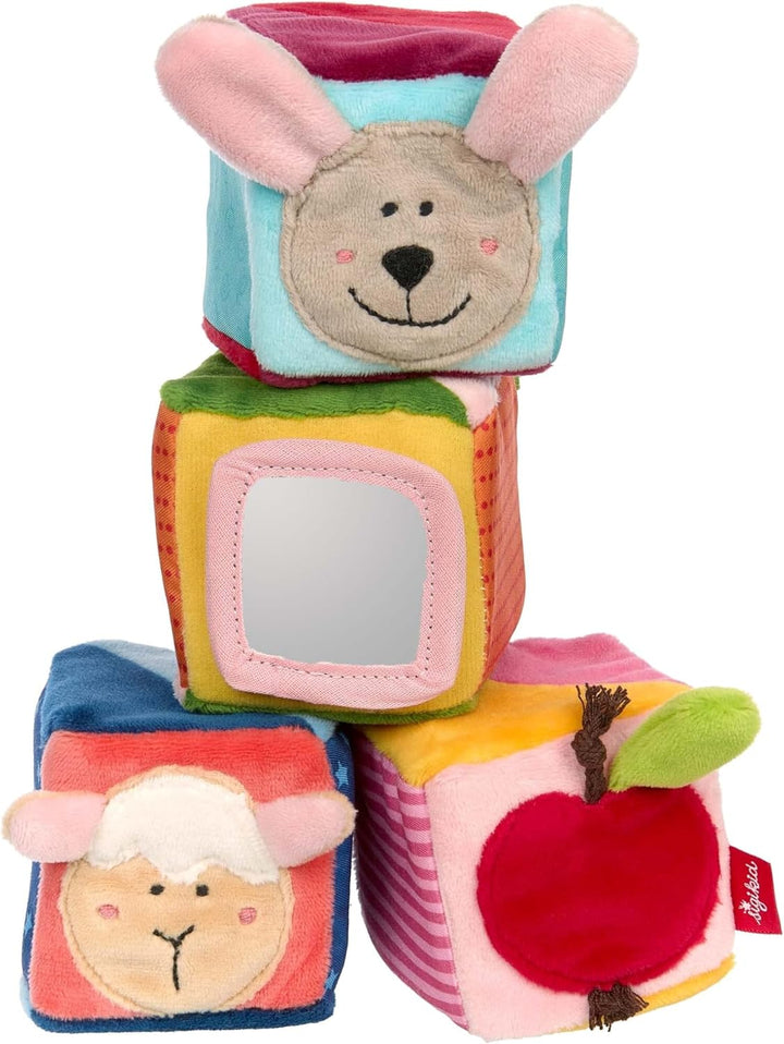 SIGIKID 42782 Würfel Set PlayQ Mädchen und Jungen Babyspielzeug empfohlen ab 3 Monaten mehrfarbig Wü