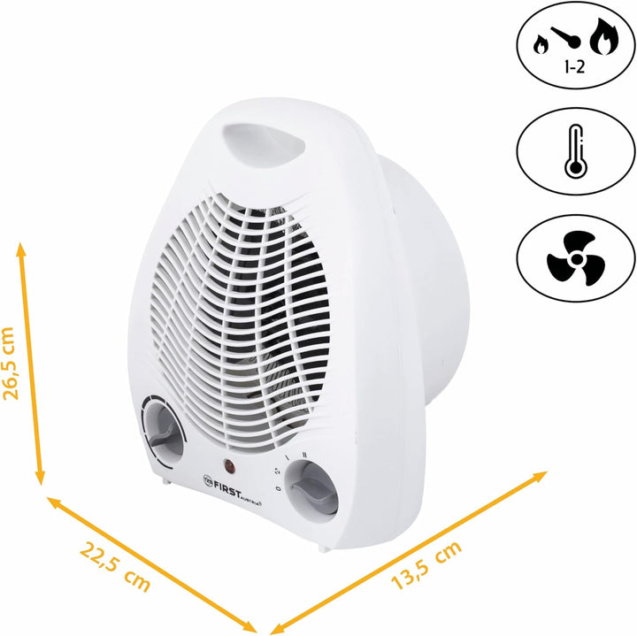 TZS First Austria Heizlüfter, 1000/2000W, 2 Heizstufen, Thermostat, Überhitzungsschutz, separater Lü