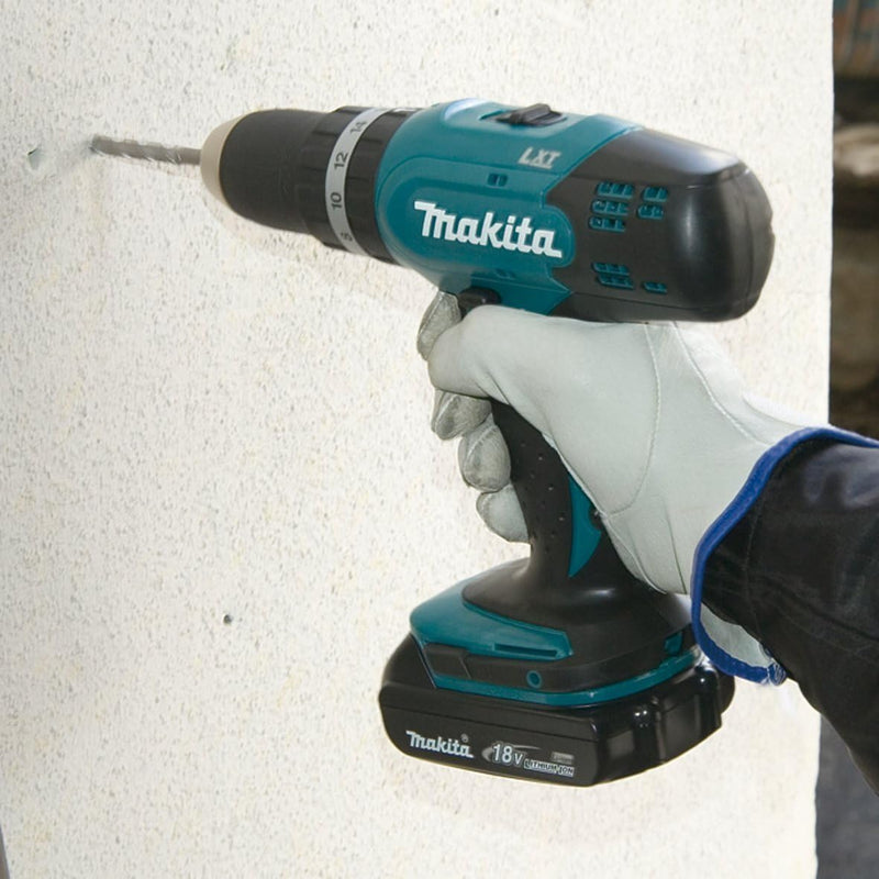 Makita Akku-Schlagbohrschrauber 18 V/ 1, 5 Ah inklusive Akku-Lampe, DHP453RYLJ Schwarz /