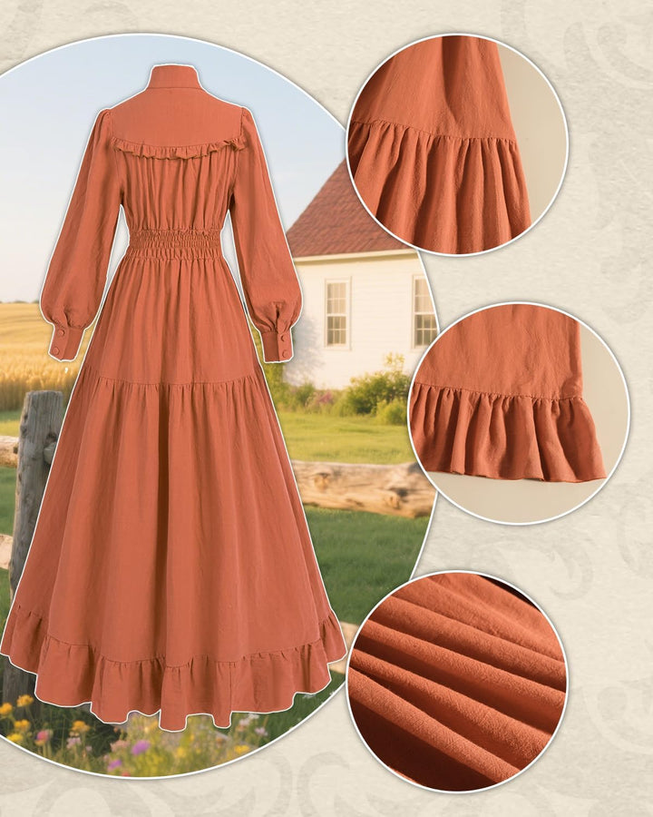 CR ROLECOS Viktorianisches Kleid Gothic Mittelalter Vintage Edwardianisches Kleid Damen Karneval Fre