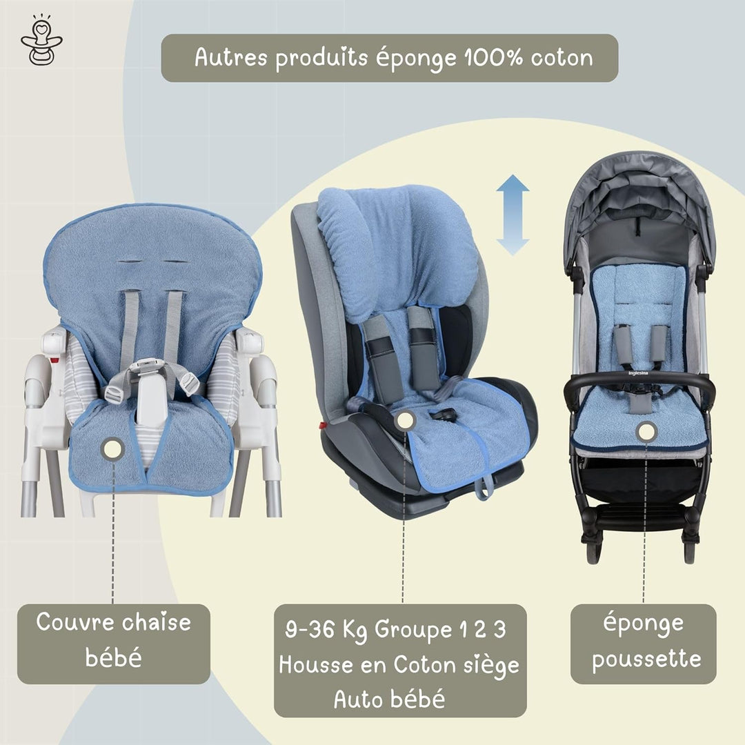 Babysanity® Weicher Universaler Autositzbezug 0/18 Aus Doppelter 100% Baumwollfrottee – Waschbarer S