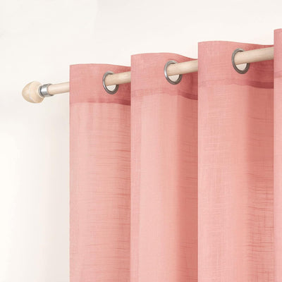 MIULEE 2er Set Voile Vorhang Sheer Leinenvorhang mit Ösen Transparente Leinen Optik Gardine Ösenscha