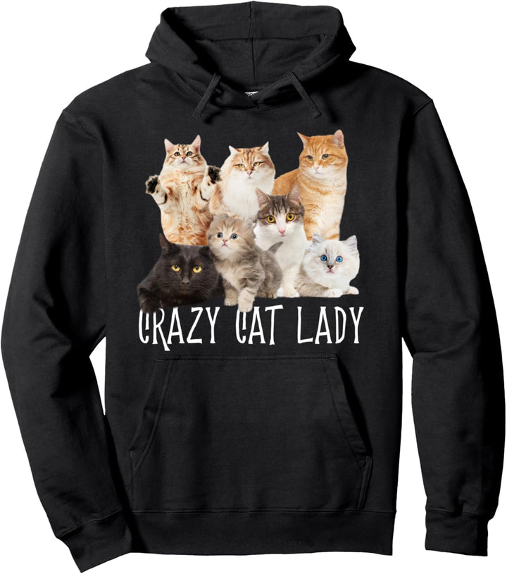 Crazy Cat Lady Katzen Kostüm Süss Karneval Fasching Party Pullover Hoodie