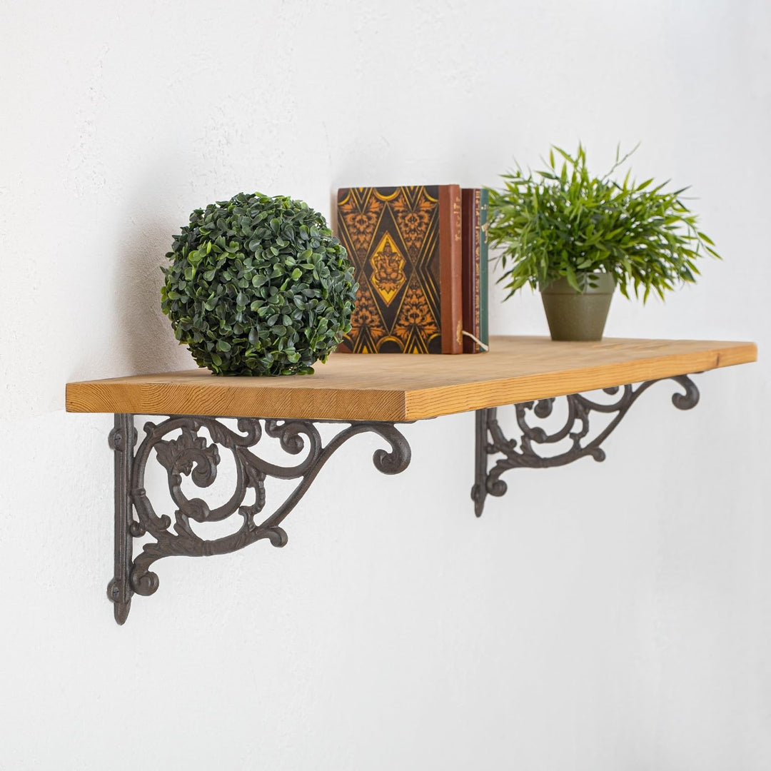 Wandwinkel 22 x 33 cm Winkel Wandhalter Bücherregal Regalträger Set Gusseisen Andalusien Antik Stil