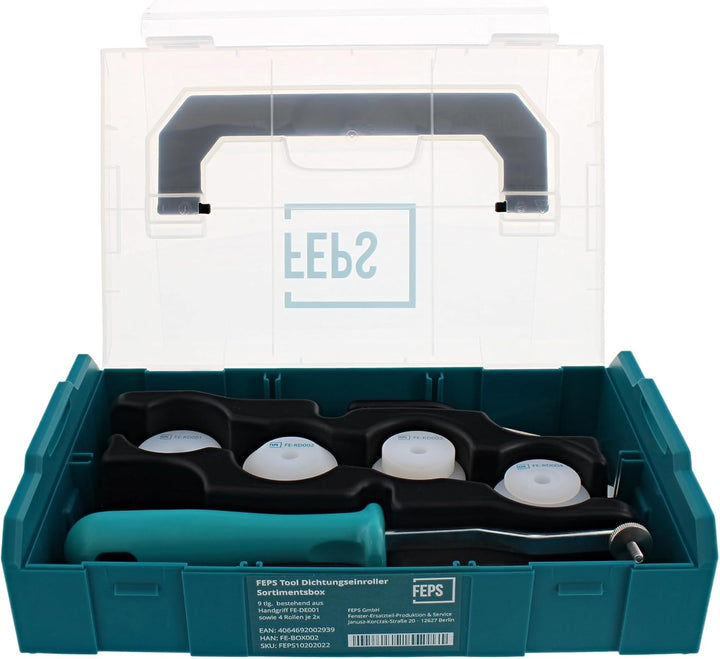 FEPS Tool Dichtungseinroller Sortimentsbox FE-BOX002 9 tlg. bestehend aus Handgriff FE-DE001 sowie 4