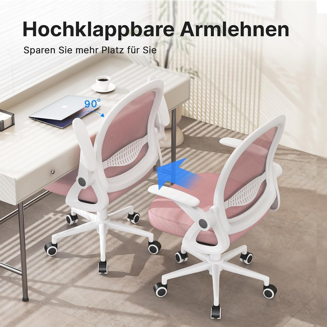 naspaluro Bürostuhl, Ergonomischer Schreibtischstuhl mit Atmungsaktiv Netzbespannung, Hochklappbare