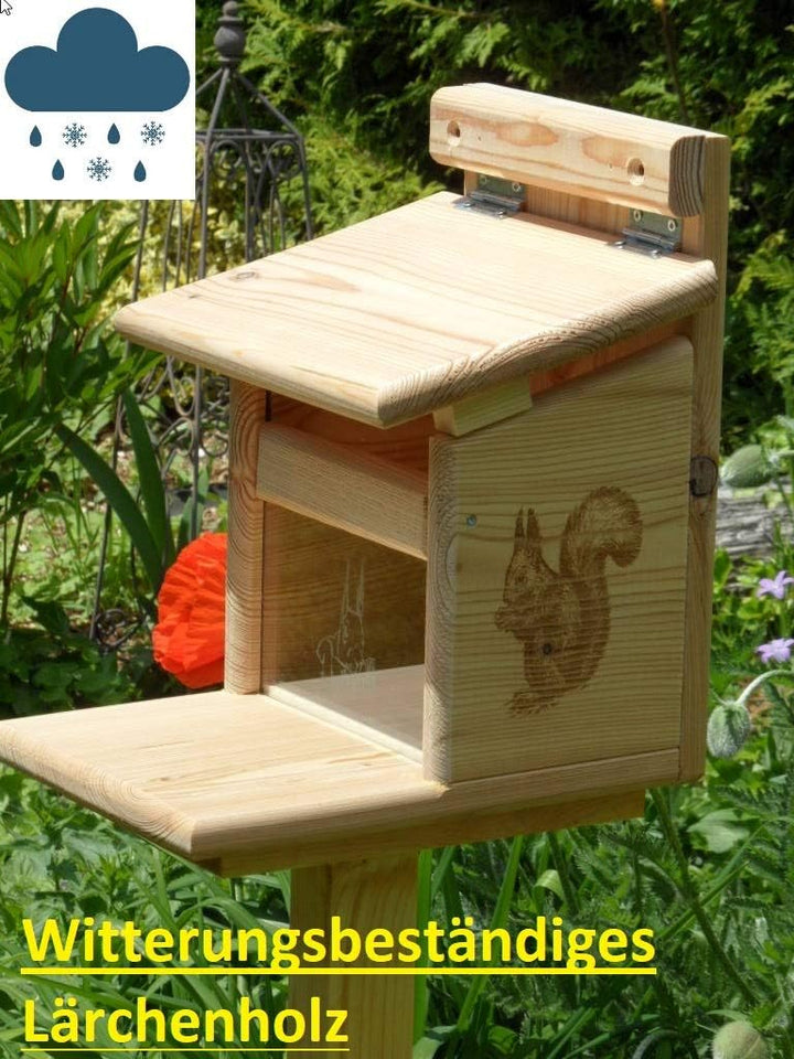 XXXL Echhörnchen Kobel/Futterhaus aus hochwertigem Lärchenholz, deutsches Qualitätsprodukt, von Hand