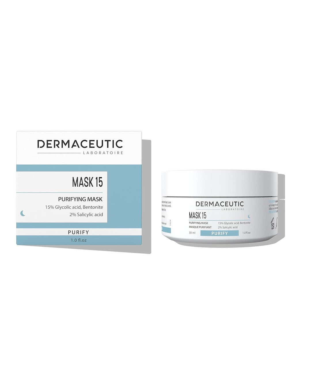 Dermaceutic Mask 15 - Talgregulierende Gesichtsmaske - Glykolsäure, Salicylsäure und Bentonit-Tonerd