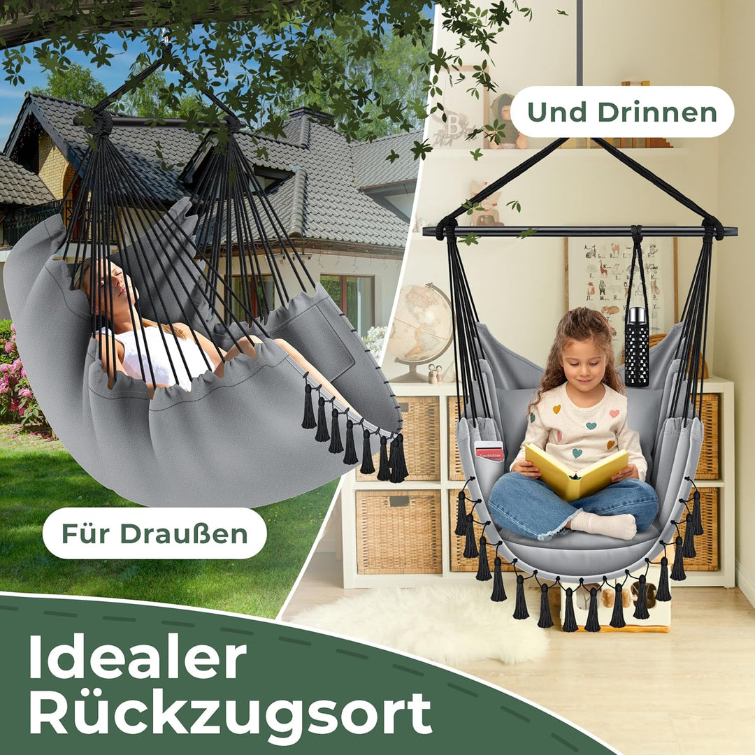 KESSER® Hängesessel Safari XXL Hängestuhl für Erwachsene & Kinder Hängematte bis 150 kg Hängesitz Au