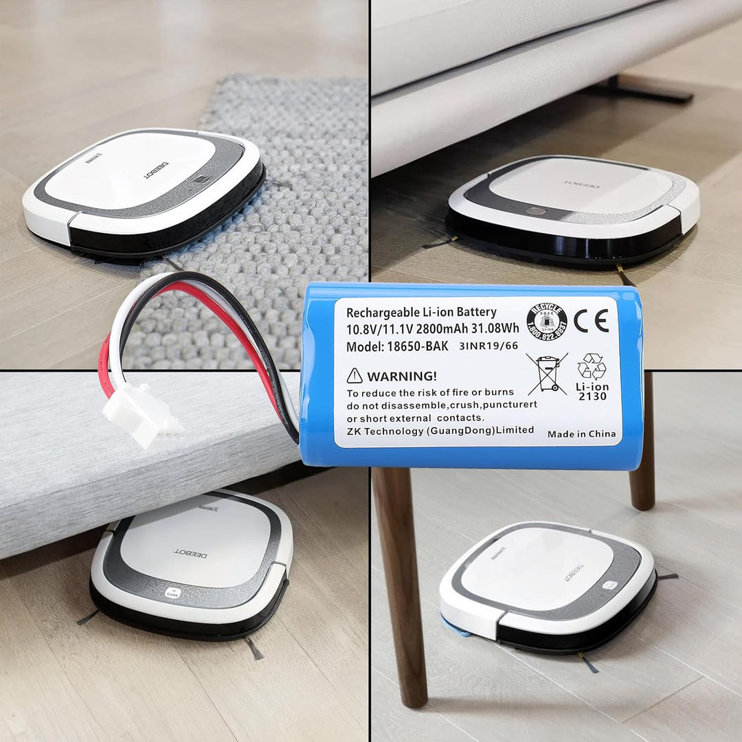 11,1 V, 2800 mAh, 31,08 Wh, Ersatz-Li-Ionen-Akku, kompatibel mit Ecovacs D36A, D36B, D36C, D36E, DA6