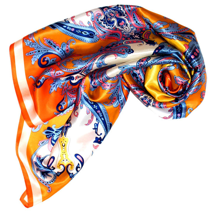 Lorenzo Cana Luxus Damen Seidentuch aufwändig bedruckt Tuch 100% Seide 90 cm x 90 cm harmonische Far