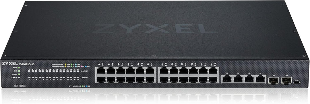 Zyxel 2,5G Multi-Gig Lite-L3 Smart-Managed Switch mit 24 Ports und 6-Port 10G Uplink (4 Kupfer/2 SFP