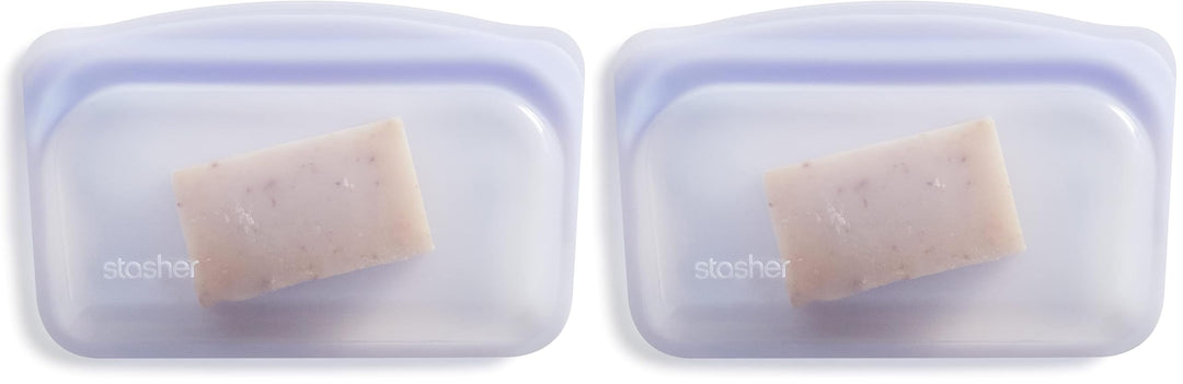 Stasher Bag Premium Silikonbeutel wiederverwendbar für Lebensmittel, Snack-Beutel, Lavendel, Dauerha