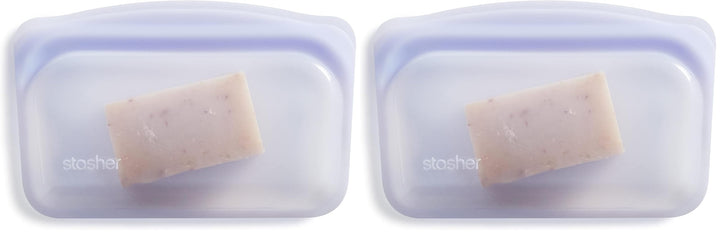 Stasher Bag Premium Silikonbeutel wiederverwendbar für Lebensmittel, Snack-Beutel, Lavendel, Dauerha