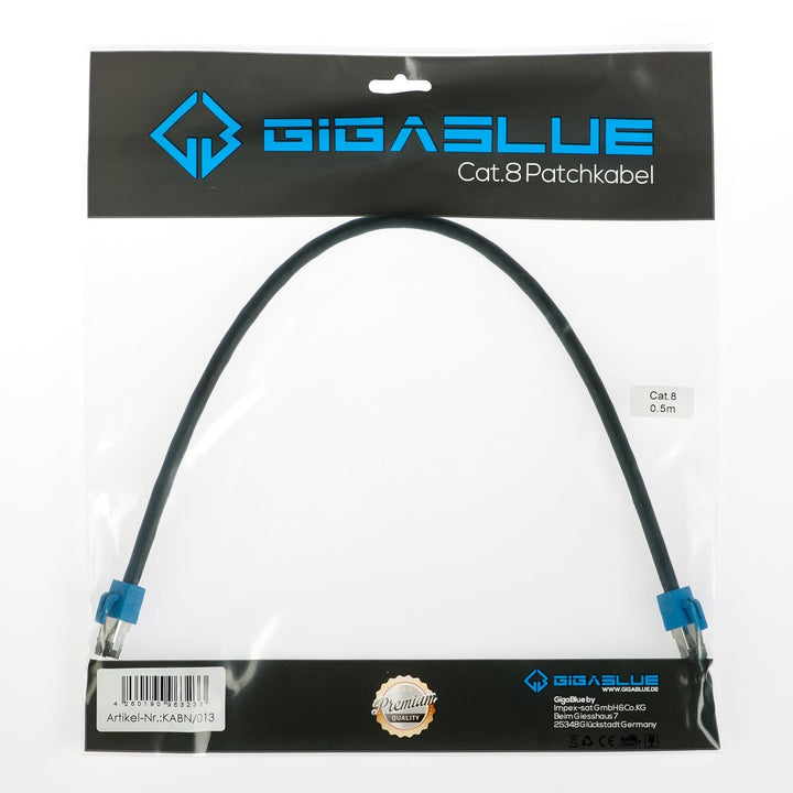 GigaBlue Cat8 Netzwerkkabel CAT.8 2000 MHz 40 Gbit/s 40GBase-T High End Poe+ Patchkabel Ethernetkabe