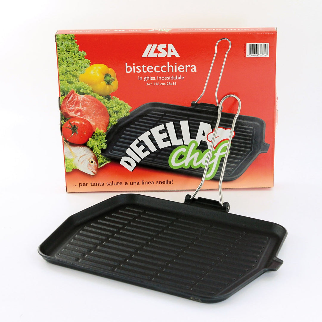 Ilsa Dietella Chief Grillpfanne aus Eisenguss, rechteckig, 28 x 36 cm