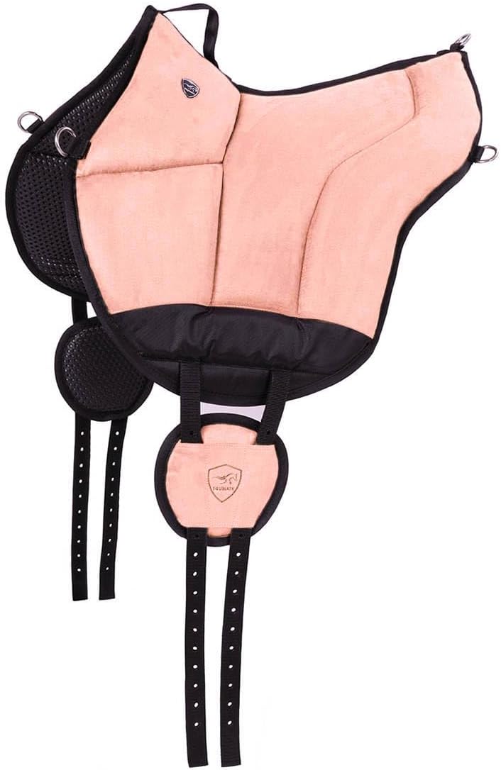 Equinate Reitpad Toledo aus Mikrofaser Rosa - Bareback Pad mit pflegeleichter Neopren Unterseite - R