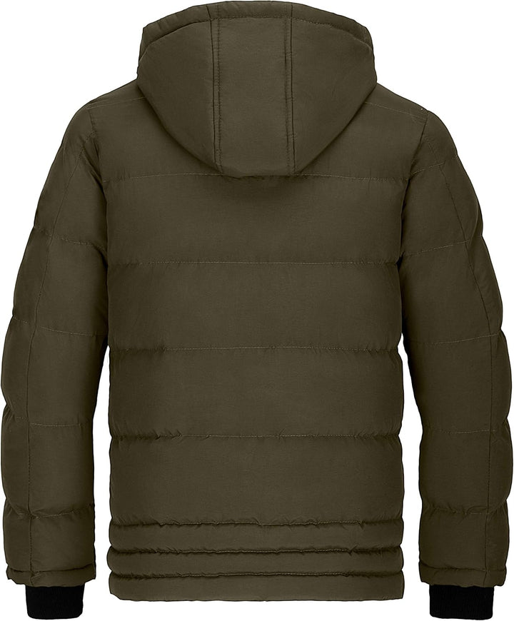 Wantdo Herren Winter Warme Jacke Wasserabweisend Outdoor Jacke Gesteppte Parka Baumwolle Polsterung