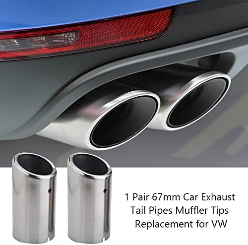 Keenso Auto Auspuffblende, 1 Paar Auto 67mm Edelstahl Auspuff Schalldämpfer Endrohr Endrohrblenden