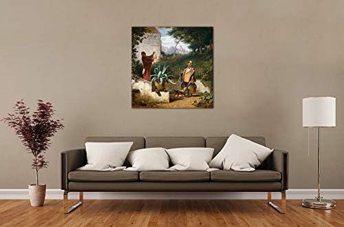 Bilderdepot24 Bild auf Leinwand | Carl Spitzweg Jugendfreunde in 80x80 cm als Wandbild | Wand-deko D
