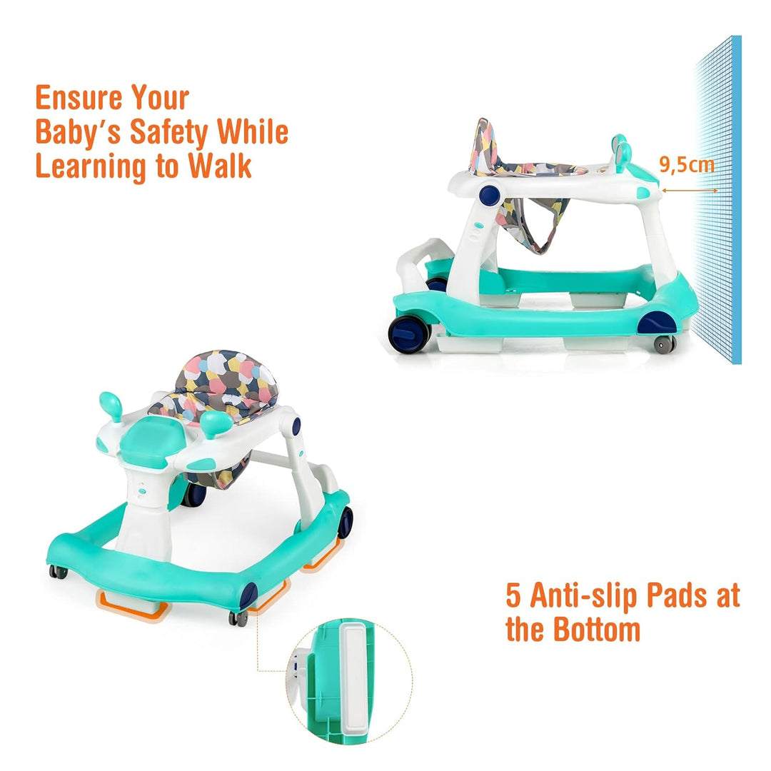 LIFEZEAL 2 in 1 Lauflernhilfe Klappbar, Babywalker mit Spielbrett, Lauflernwagen mit abnehmbaren Sit