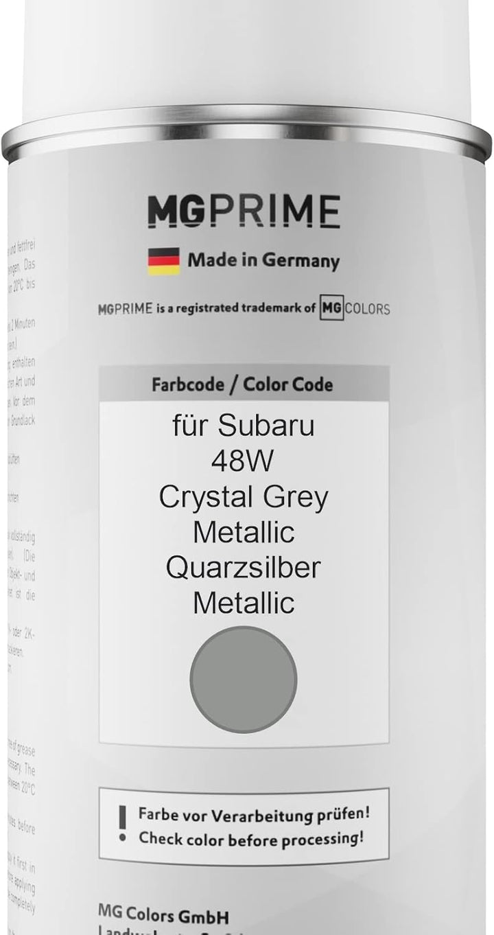 MG PRIME Autolack Sprühdosen Set für Subaru 48W Crystal Grey Metallic/Quarzsilber Metallic Basislack