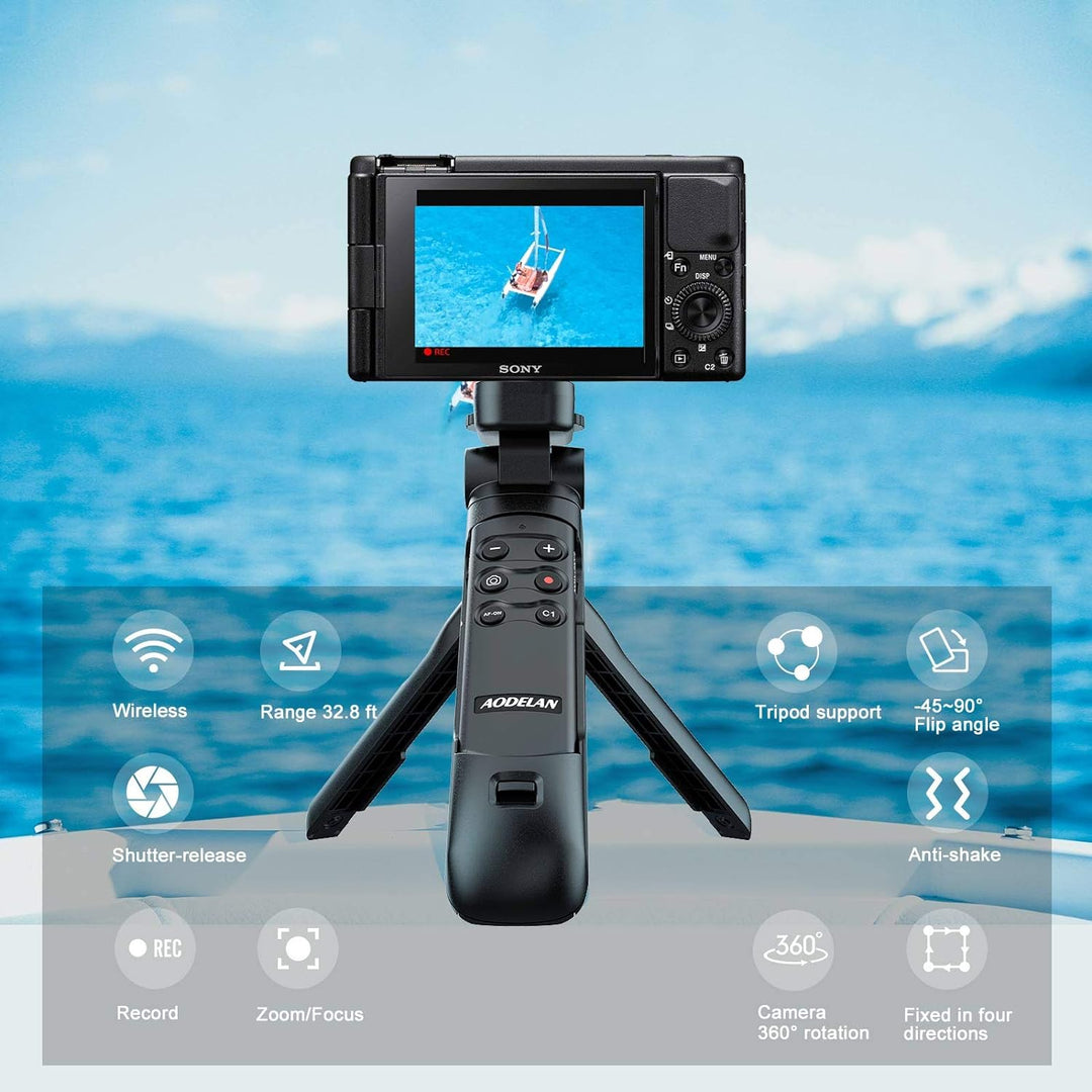 AODELAN Kamera Bluetooth Handgriff Stativ mit Fernbedienung für Selfies und Vlogging, Kompatibel mit