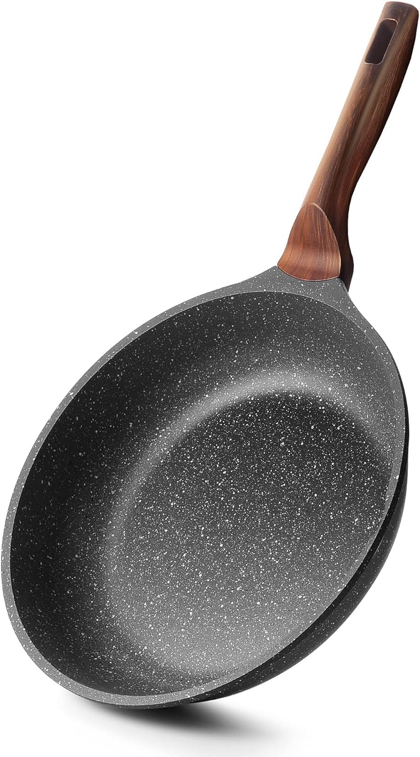 RIOVARM 24cm Induktion Bratpfanne, Antihaft Pfanne, Granit Beschichtung Omelettpfanne, Eierpfannen o