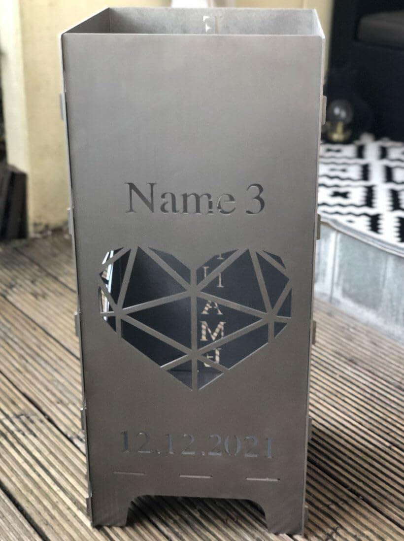 EXTRAVAGANT® Feuertonne, Feuerstelle, Feuerkorb, Feuersäule PERSONALISIERT für den Garten, Terrasse,