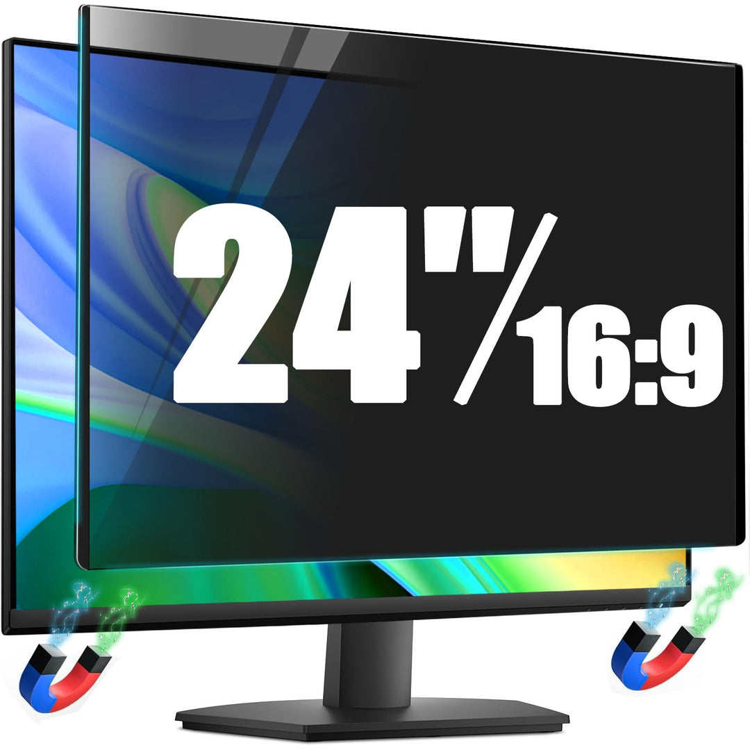 24 Zoll Monitor Magnetisch Blickschutzfolie 16:9 Seitenverhältnis, Anti Blaulichtfilter, Anti Glare